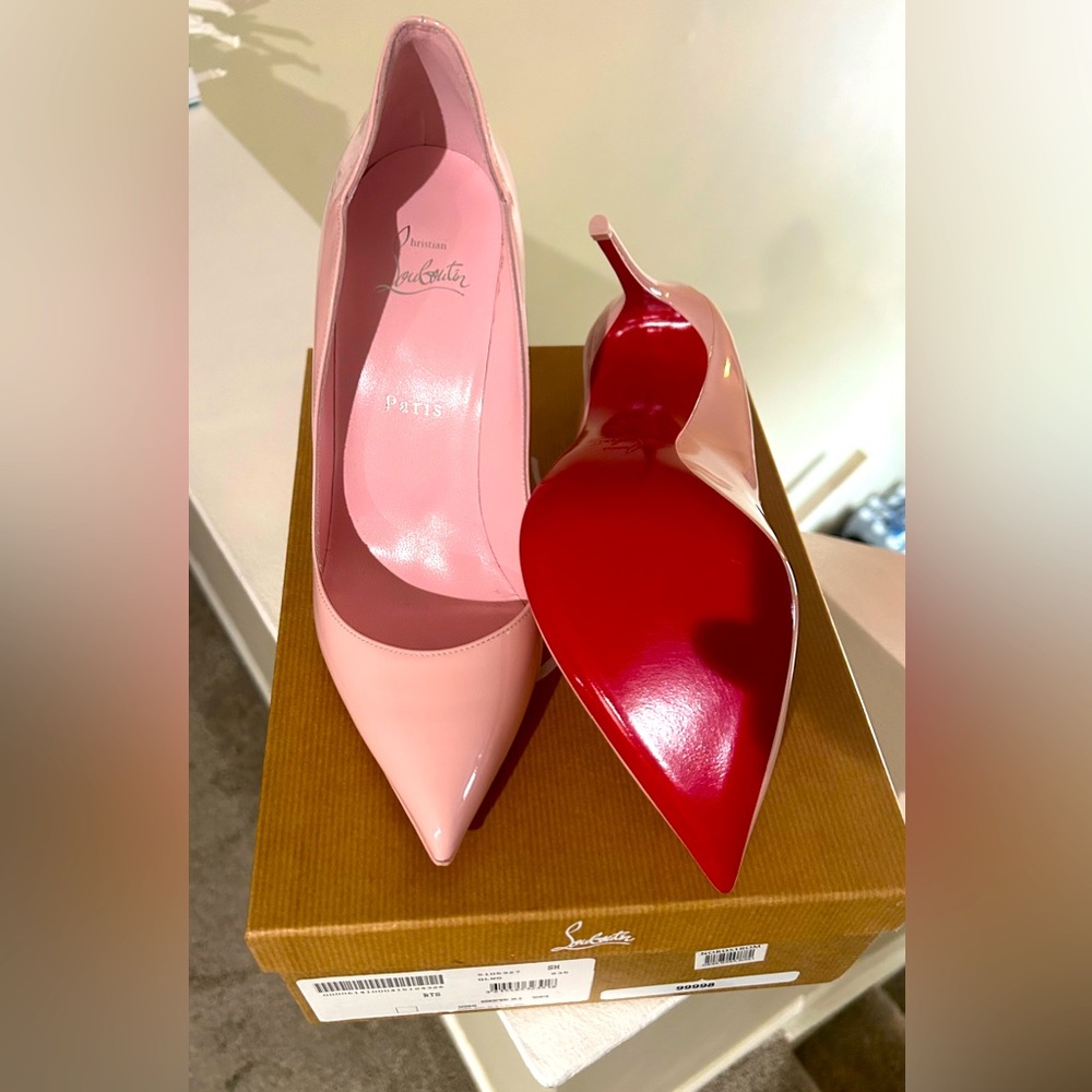 Pink Patent Leather Christian Loubertins